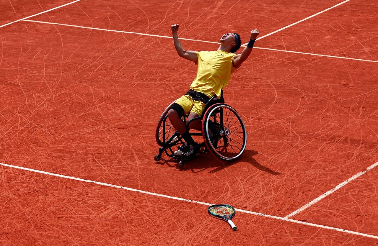 小田圭人選手、ローランギャロス車いす男子シングルスチャンピオンの称号を保持（写真：ロイター）