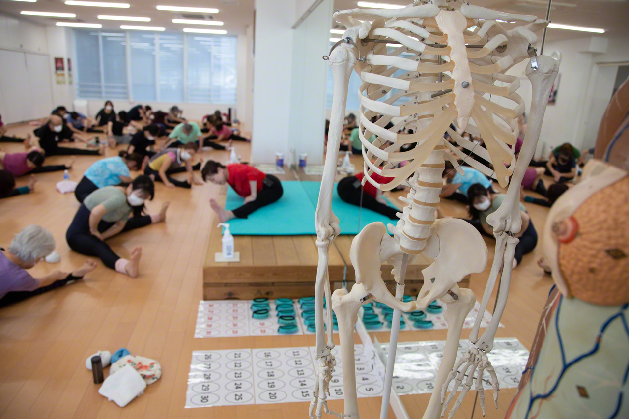 Anatomical models are a constant presence wherever Kikuchi teaches her classes. (© Ōnishi Naruaki)