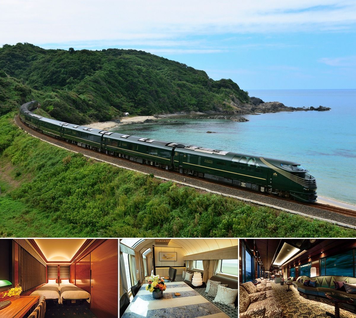 The luxurious Twilight Express Mizukaze operates mainly on the San’yō Main Line and San’in Main Line. (Courtesy JR West.)